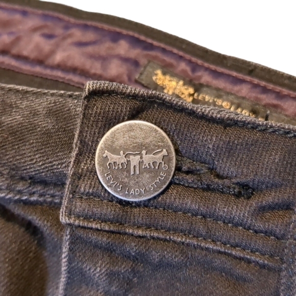 LEVI'S Lady Style Black Denim Skirt Rhinestones Size W27 - Picture 6 of 16